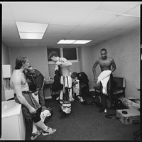 Mike Champion and Prodigy Entourage: Astoria Dressing Room, 1992, Ilford XP2